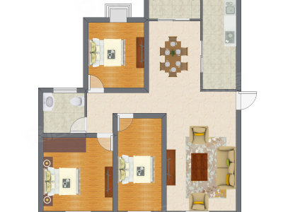 3室2厅 105.71平米