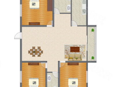 3室2厅 122.35平米