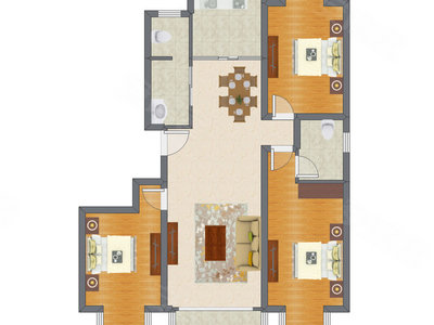 3室2厅 134.85平米
