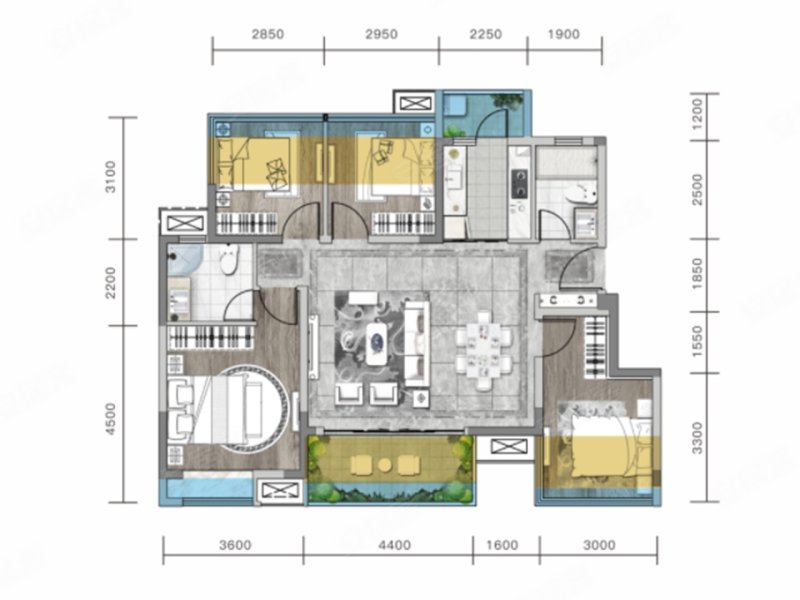 金成德信锦绣天成4室2厅103㎡99万二手房图片