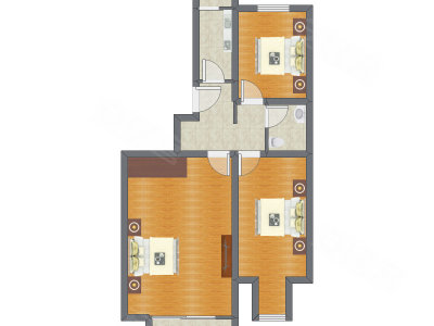 3室1厅 93.46平米
