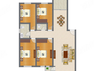 4室2厅 150.57平米