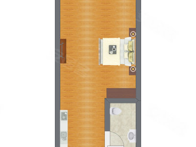 1室0厅 25.33平米户型图