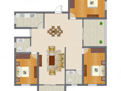 3室1厅 123.02平米