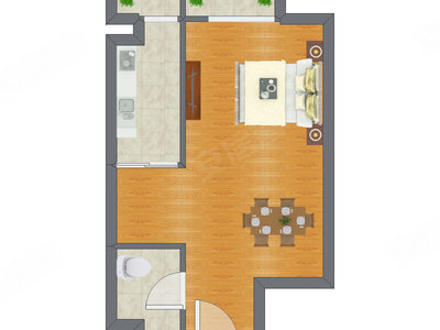 1室0厅 28.76平米
