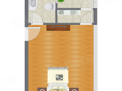 1室0厅 39.41平米户型图