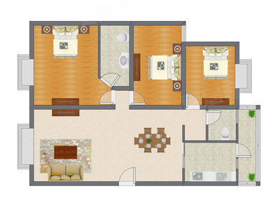 3室2厅 140.56平米