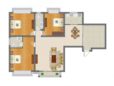 3室2厅 148.33平米