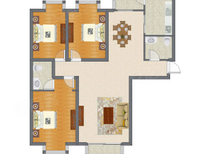 3室2厅 135.00平米户型图