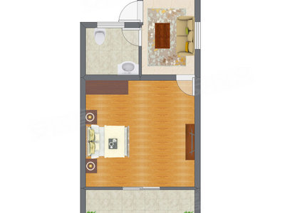 1室1厅 43.50平米