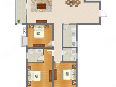 3室2厅 130.45平米