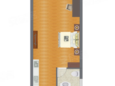 1室0厅 32.47平米户型图