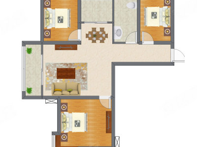 3室2厅 102.60平米