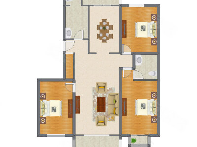 3室2厅 150.56平米
