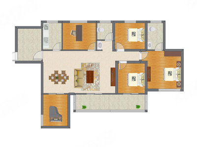 4室2厅 129.69平米