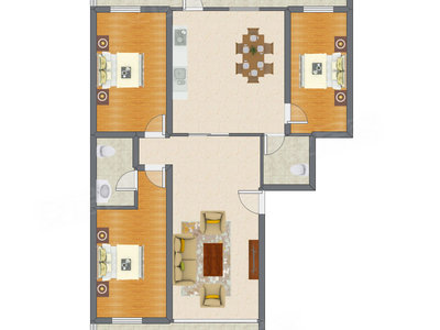 3室2厅 148.38平米