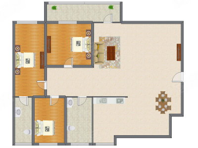 3室2厅 99.70平米
