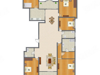 4室2厅 270.77平米户型图