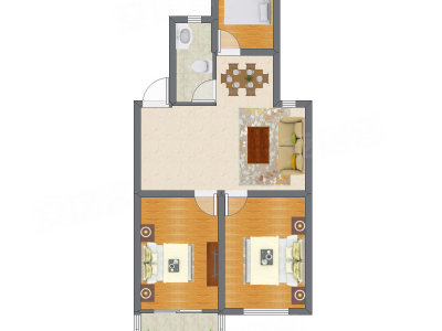 3室2厅 86.20平米户型图