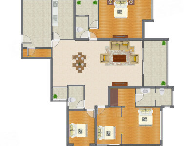 3室2厅 223.00平米户型图