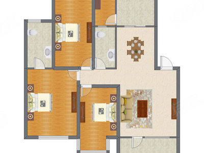 3室2厅 157.10平米