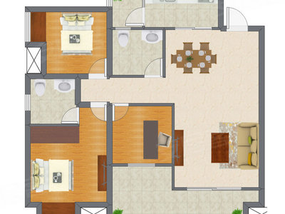 3室2厅 101.52平米
