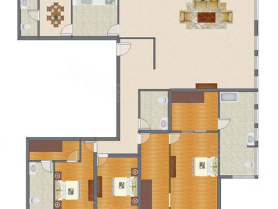 3室2厅 313.72平米户型图