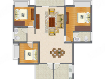 3室2厅 83.53平米