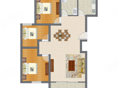 3室2厅 98.79平米