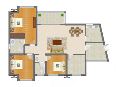 3室2厅 125.85平米
