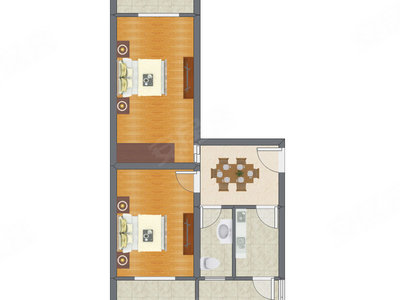 2室1厅 80.33平米