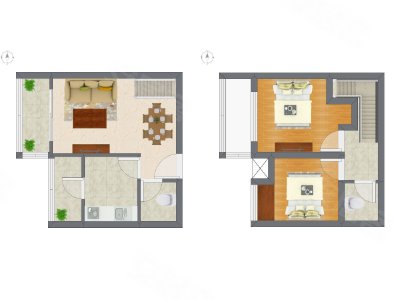 2室2厅 53.00平米户型图