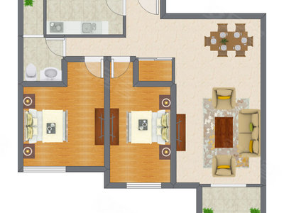 2室2厅 118.40平米