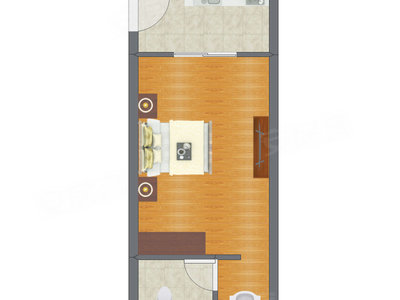 1室1厅 38.28平米