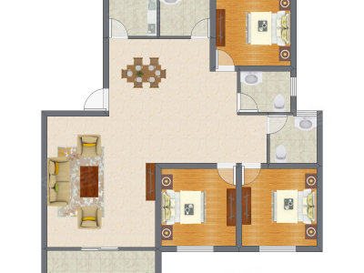 3室2厅 151.90平米