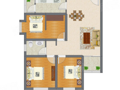 3室2厅 99.30平米户型图