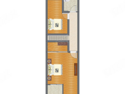 2室2厅 49.34平米户型图