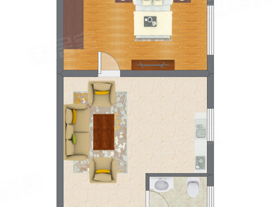 1室1厅 55.17平米