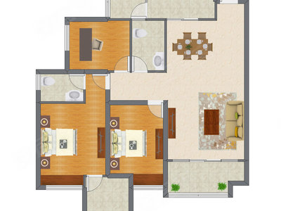 3室2厅 96.61平米