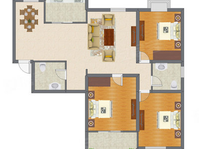 3室2厅 145.57平米