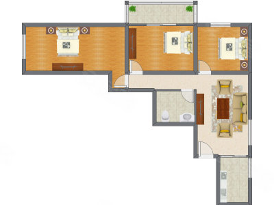 3室1厅 109.55平米
