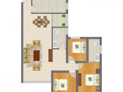 3室2厅 126.10平米