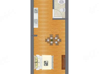 1室0厅 34.70平米