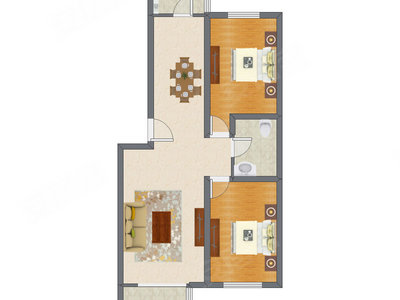 2室2厅 99.95平米户型图