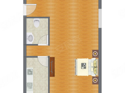 1室0厅 69.68平米户型图