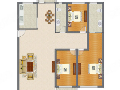 3室2厅 172.88平米