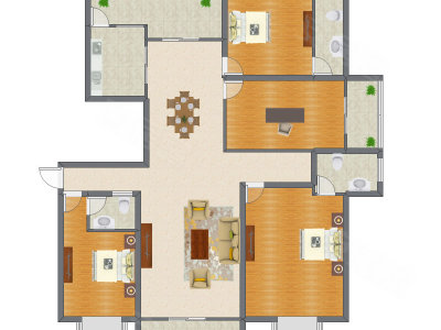 3室1厅 157.24平米