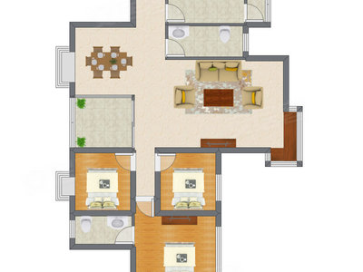 3室2厅 116.21平米