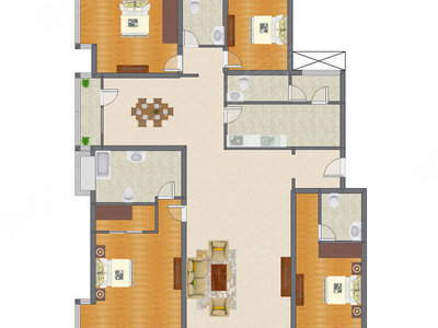 4室2厅 250.75平米