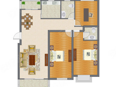 3室2厅 127.54平米